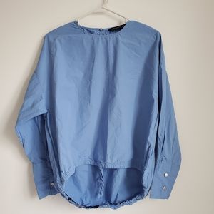 Zara Cotton Oversized Top Sz Small Button sleeves